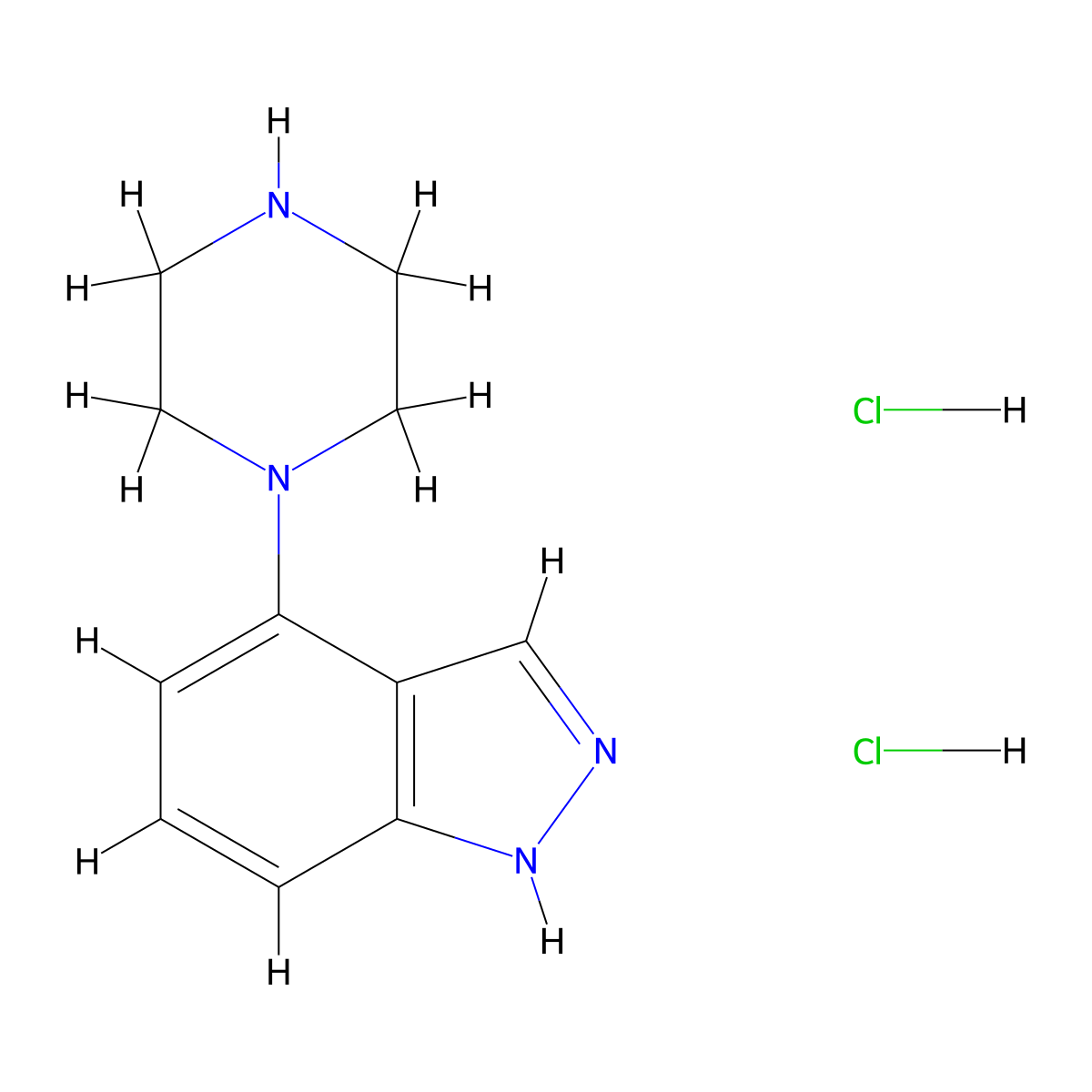 4-(Piperazin-1-yl)-1H-indazole dihydrochloride molecular structure, CAS 2408970-95-4