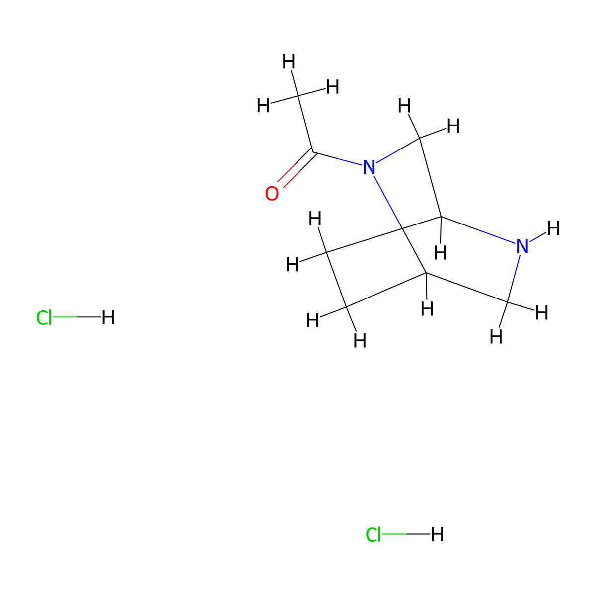 1-{2,5-Diazabicyclo[2.2.2]octan-2-yl}ethan-1-onedihydrochloride molecular structure, CAS 2408971-01-5