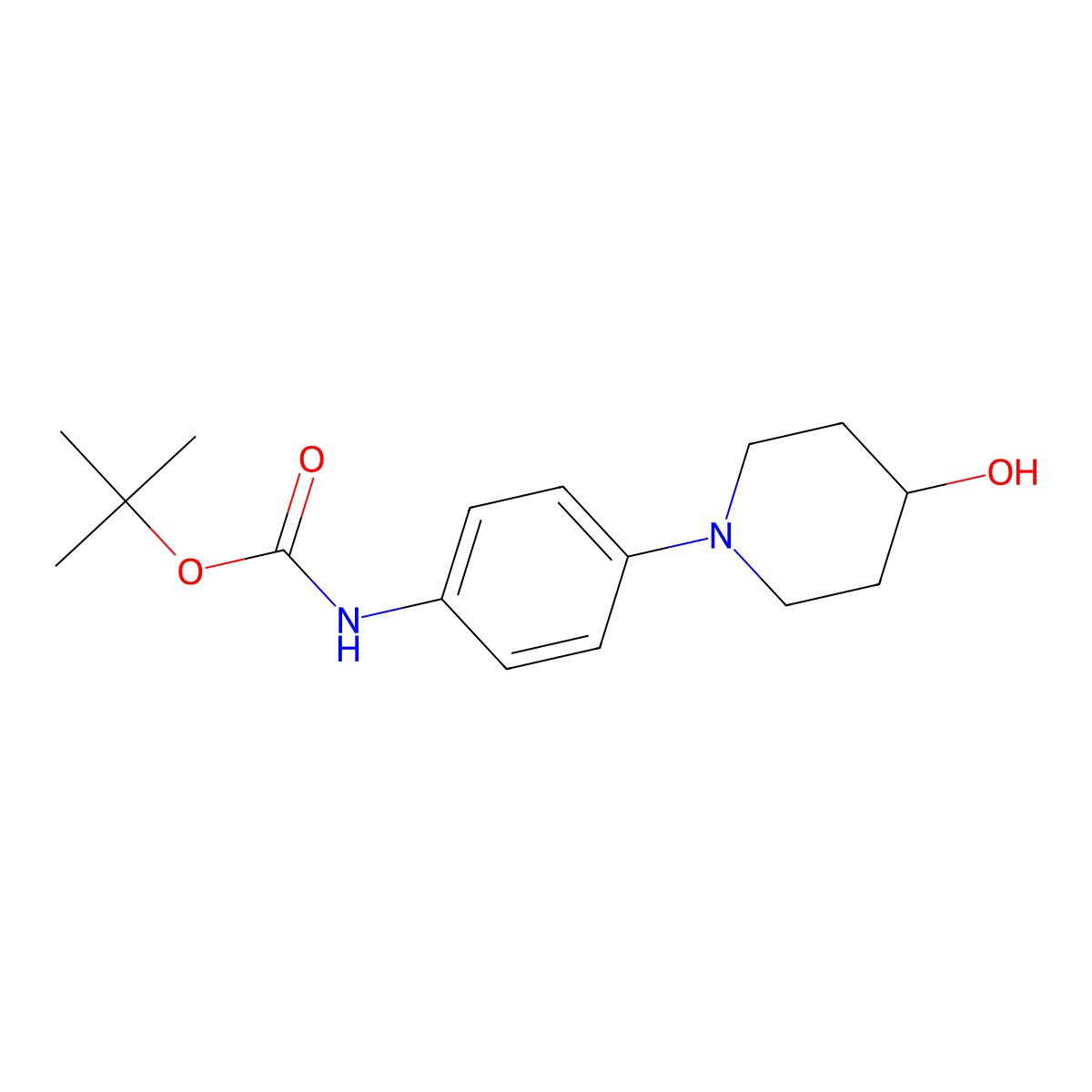 tert-butyl N-[4-(4-hydroxypiperidin-1-yl)phenyl]carbamate molecular structure, CAS 2408971-04-8
