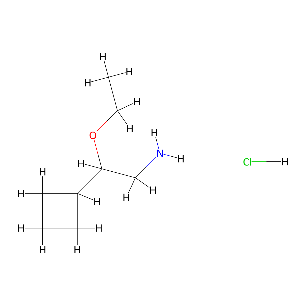 2-Cyclobutyl-2-ethoxyethan-1-amine hydrochloride molecular structure, CAS 2408971-07-1