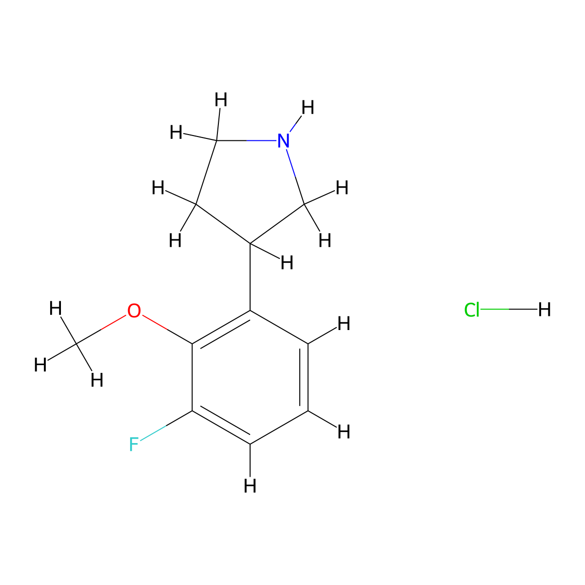 3-(3-Fluoro-2-methoxyphenyl)pyrrolidine hydrochloride molecular structure, CAS 2408971-12-8