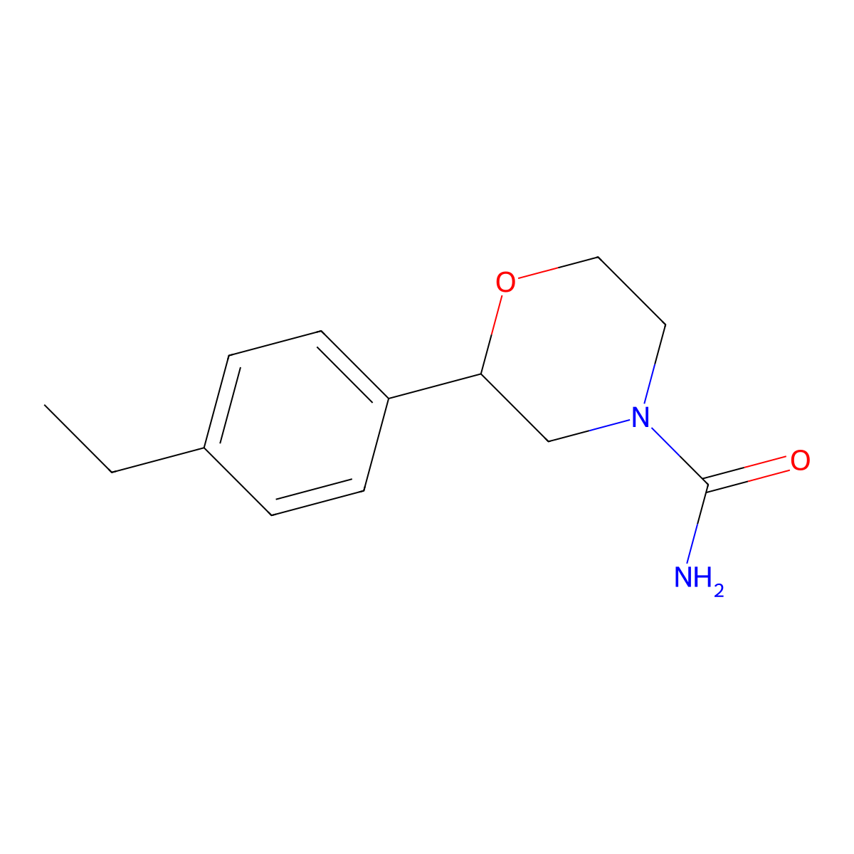 2-(4-Ethylphenyl)morpholine-4-carboxamide molecular structure, CAS 2408971-14-0