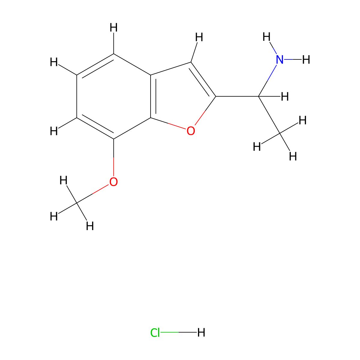 1-(7-Methoxy-1-benzofuran-2-yl)ethan-1-aminehydrochloride molecular structure, CAS 2408971-19-5
