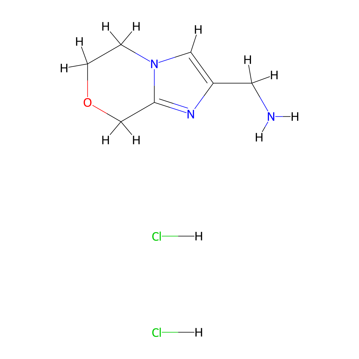 {5H,6H,8H-imidazo[2,1-c][1,4]oxazin-2-yl}methanamine dihydrochloride molecular structure, CAS 2408971-29-7