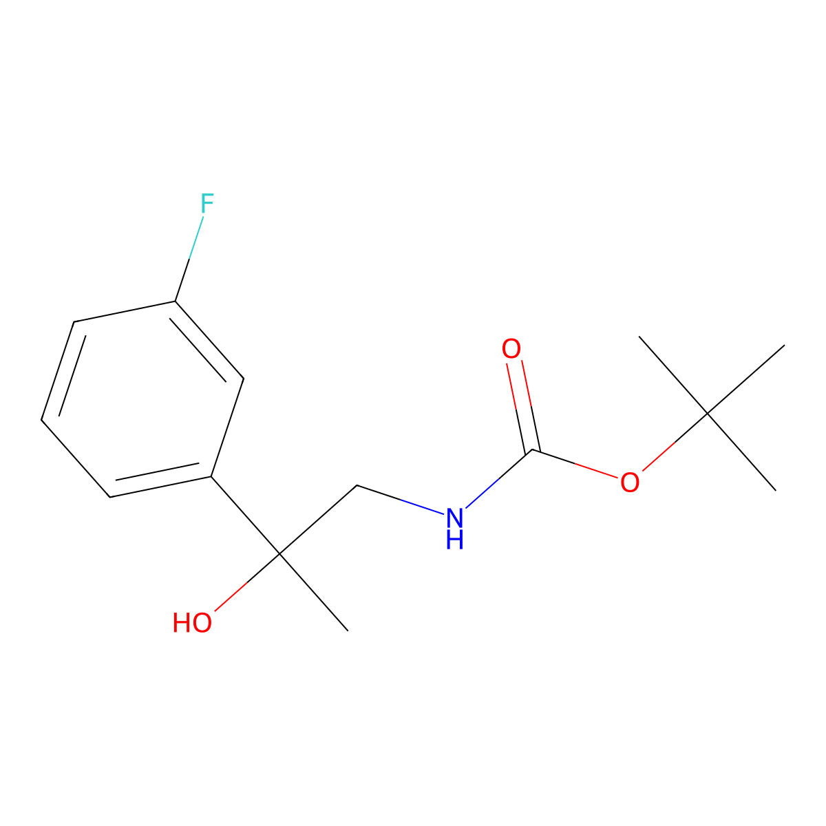 tert-butyl N-[2-(3-fluorophenyl)-2-hydroxypropyl]carbamate molecular structure, CAS 2408971-32-2