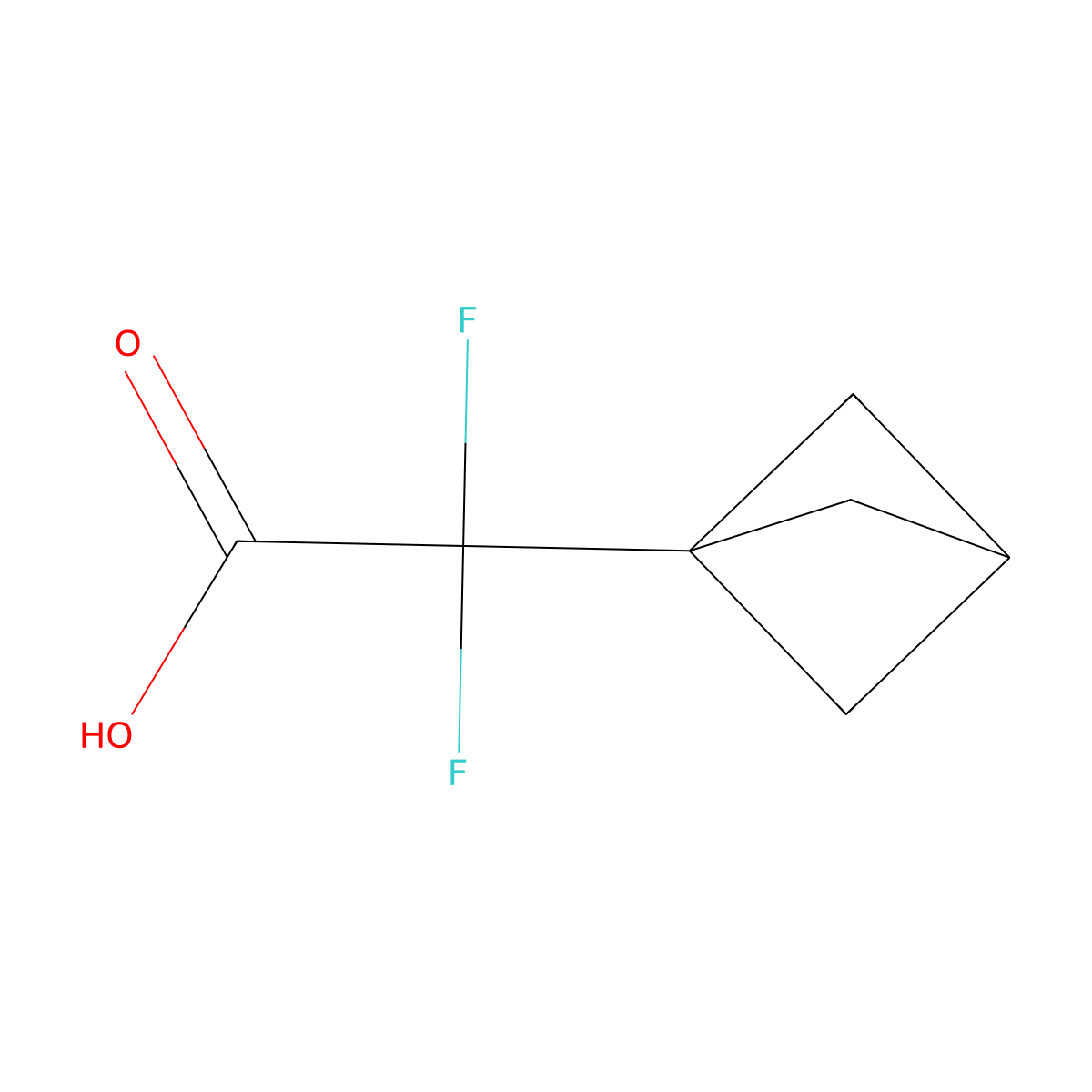 2-(Bicyclo(1.1.1)pentan-1-yl)-2,2-difluoroacetic acid molecular structure, CAS 2408971-36-6
