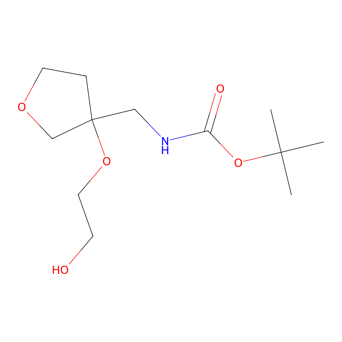 tert-butyl N-{[3-(2-hydroxyethoxy)oxolan-3-yl]methyl}carbamate molecular structure, CAS 2408971-41-3