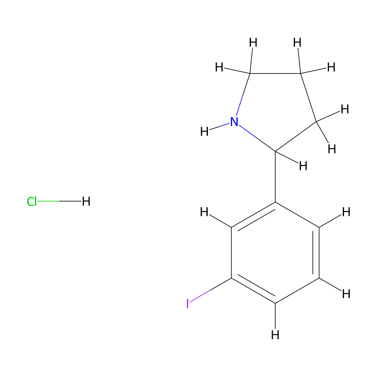 2-(3-Iodophenyl)pyrrolidine hydrochloride molecular structure, CAS 2408971-42-4