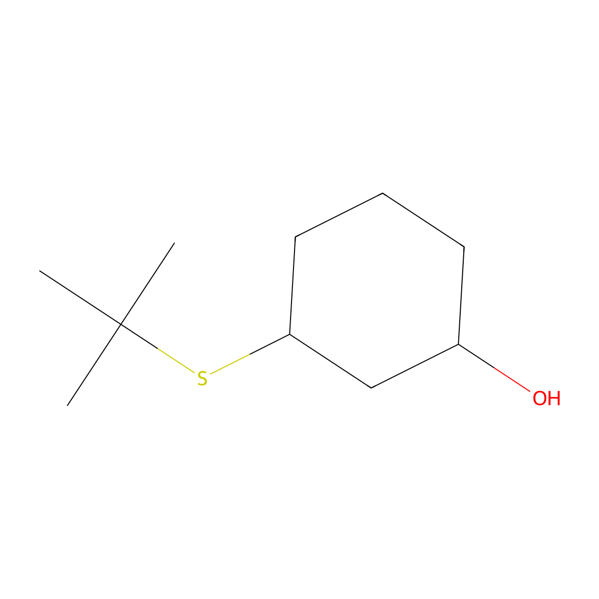 3-(Tert-butylsulfanyl)cyclohexan-1-ol molecular structure, CAS 2408971-43-5