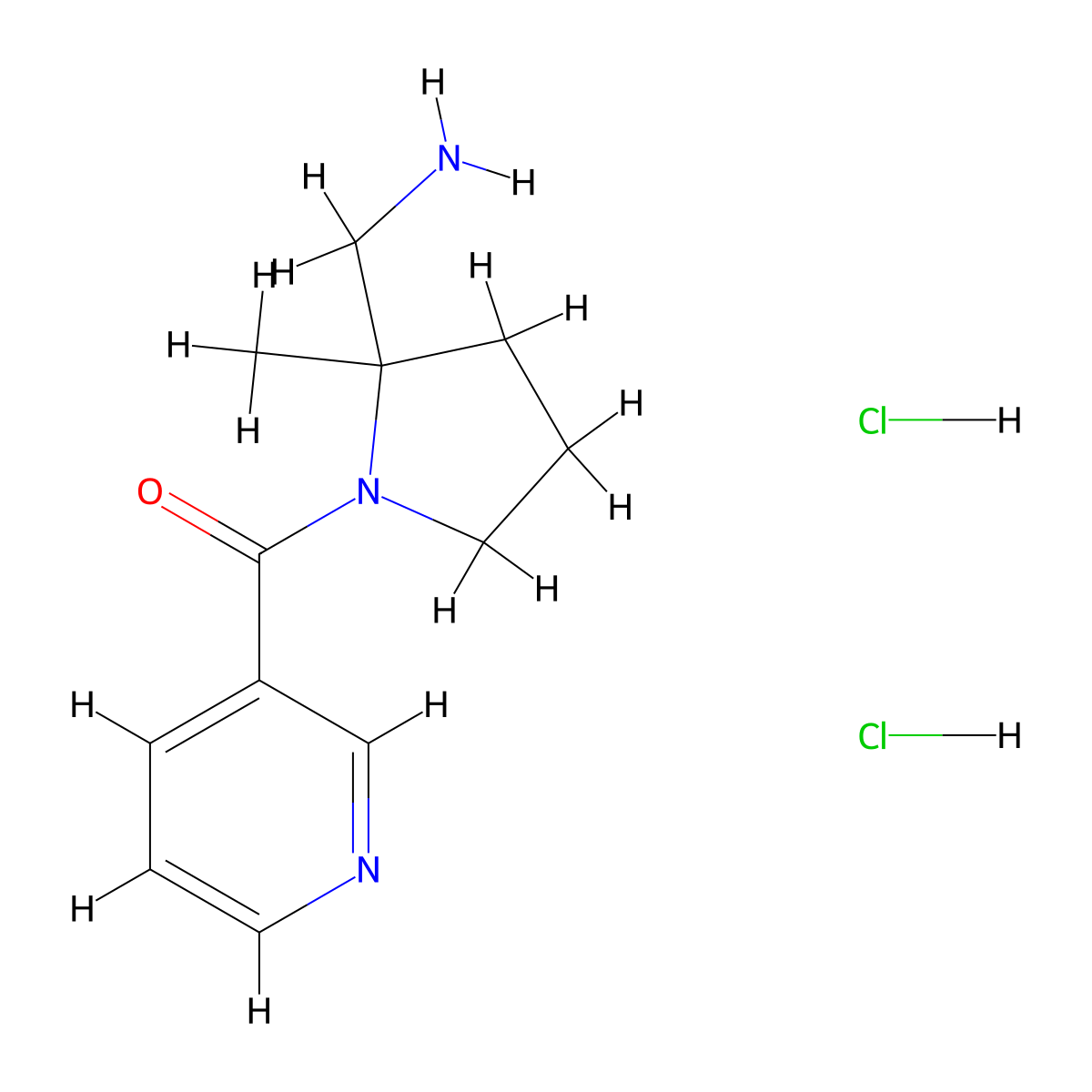 [2-Methyl-1-(pyridine-3-carbonyl)pyrrolidin-2-yl]methanaminedihydrochloride molecular structure, CAS 2408971-52-6
