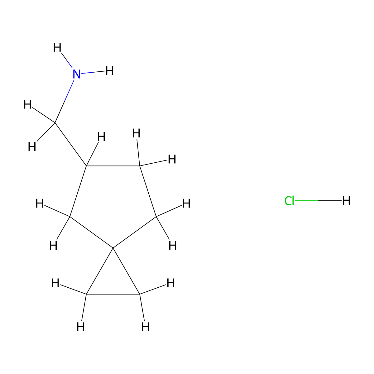 {Spiro[2.4]heptan-5-yl}methanamine hydrochloride molecular structure, CAS 2408971-64-0