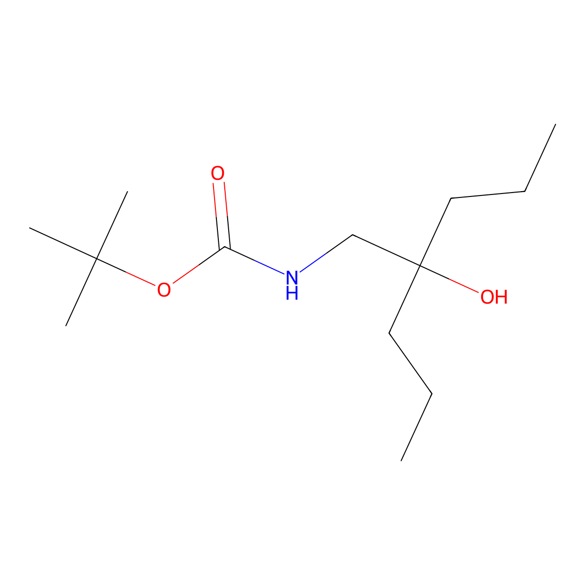 tert-butyl N-(2-hydroxy-2-propylpentyl)carbamate molecular structure, CAS 2408971-65-1