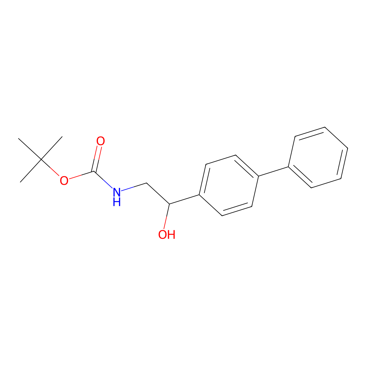 tert-butyl N-[2-hydroxy-2-(4-phenylphenyl)ethyl]carbamate molecular structure, CAS 2408971-71-9