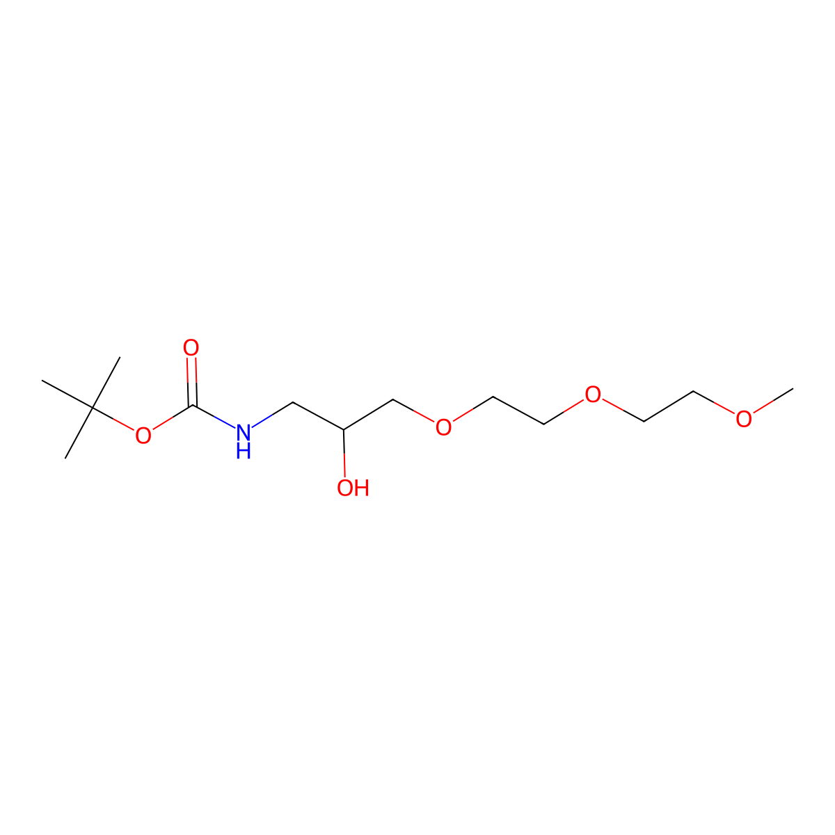 tert-butyl N-{2-hydroxy-3-[2-(2-methoxyethoxy)ethoxy]propyl}carbamate molecular structure, CAS 2408971-73-1