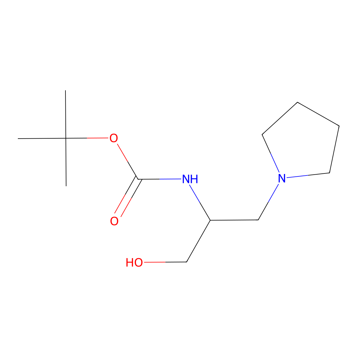 tert-butyl N-[1-hydroxy-3-(pyrrolidin-1-yl)propan-2-yl]carbamate molecular structure, CAS 2408971-79-7
