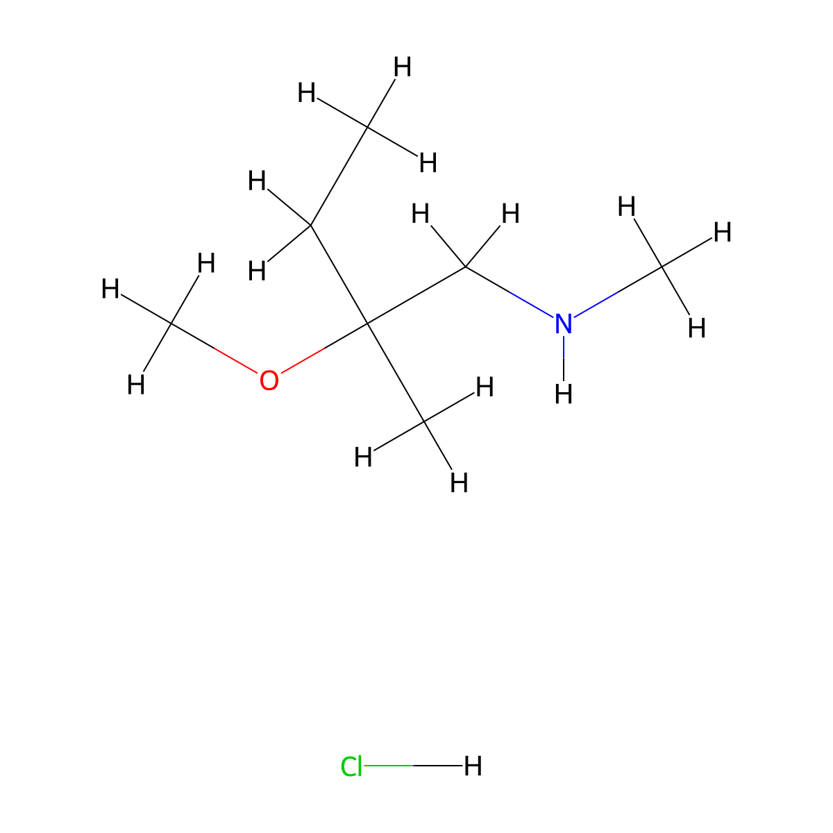 (2-Methoxy-2-methylbutyl)(methyl)amine hydrochloride molecular structure, CAS 2408971-82-2