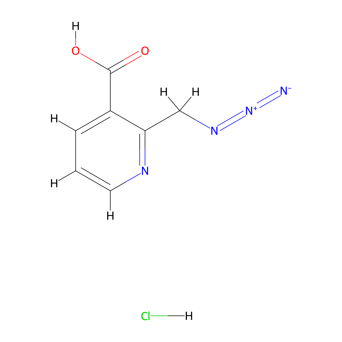 2-(Azidomethyl)pyridine-3-carboxylicacidhydrochloride molecular structure, CAS 2408971-84-4