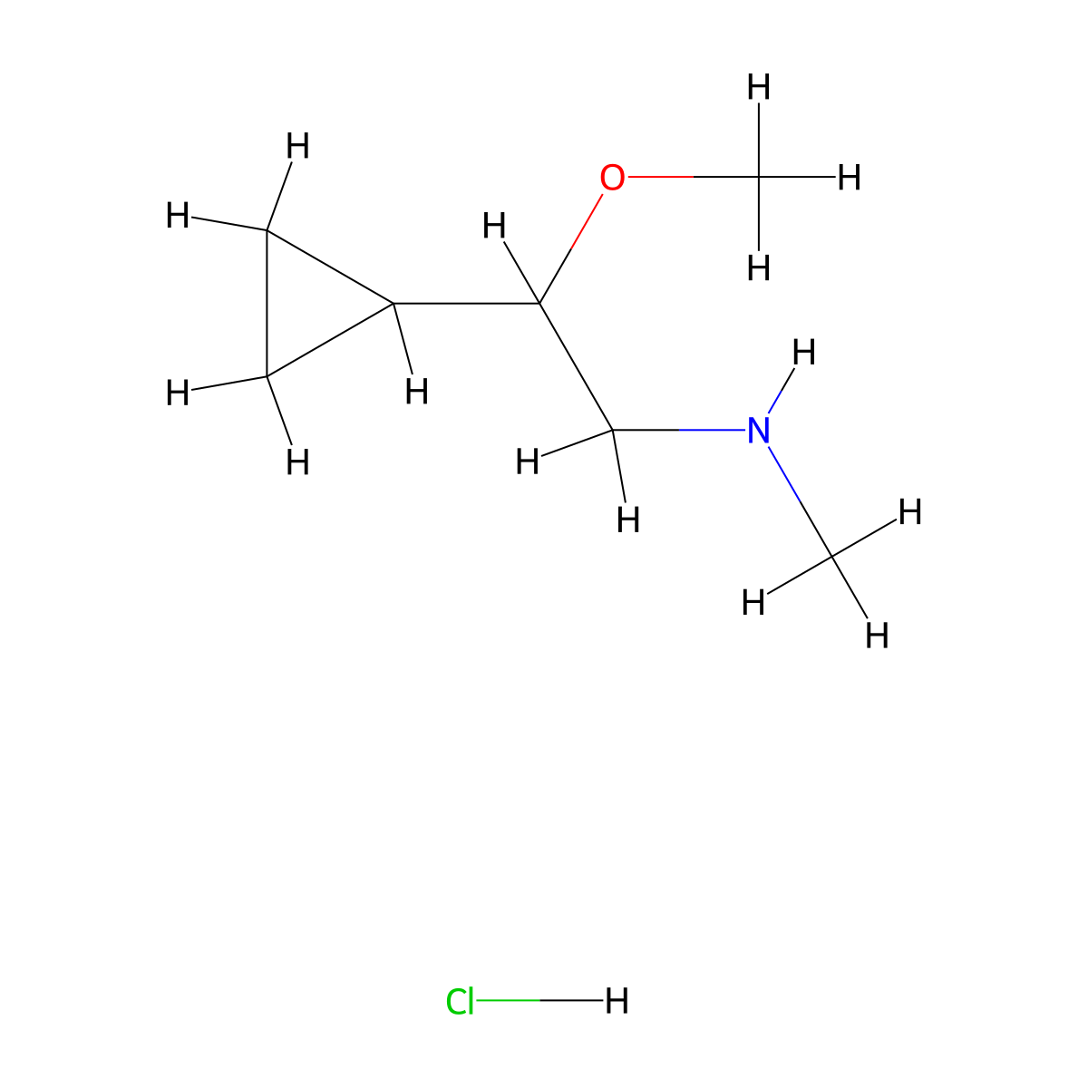(2-Cyclopropyl-2-methoxyethyl)(methyl)aminehydrochloride molecular structure, CAS 2408971-89-9