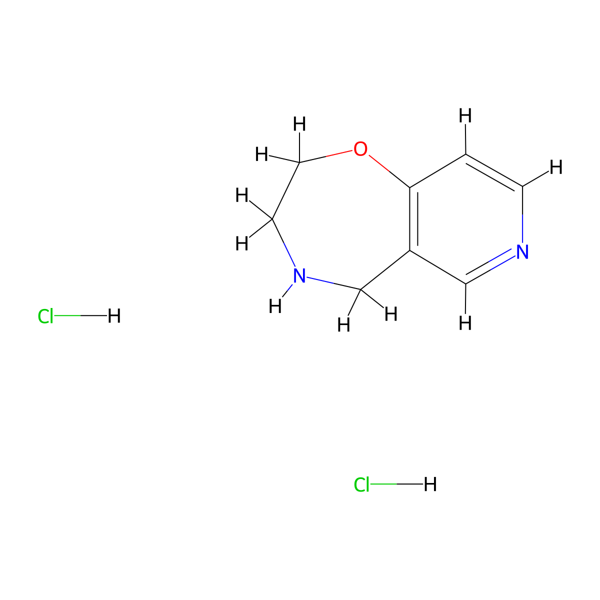 2H,3H,4H,5H-pyrido(3,4-f)(1,4)oxazepine dihydrochloride molecular structure, CAS 2408972-04-1
