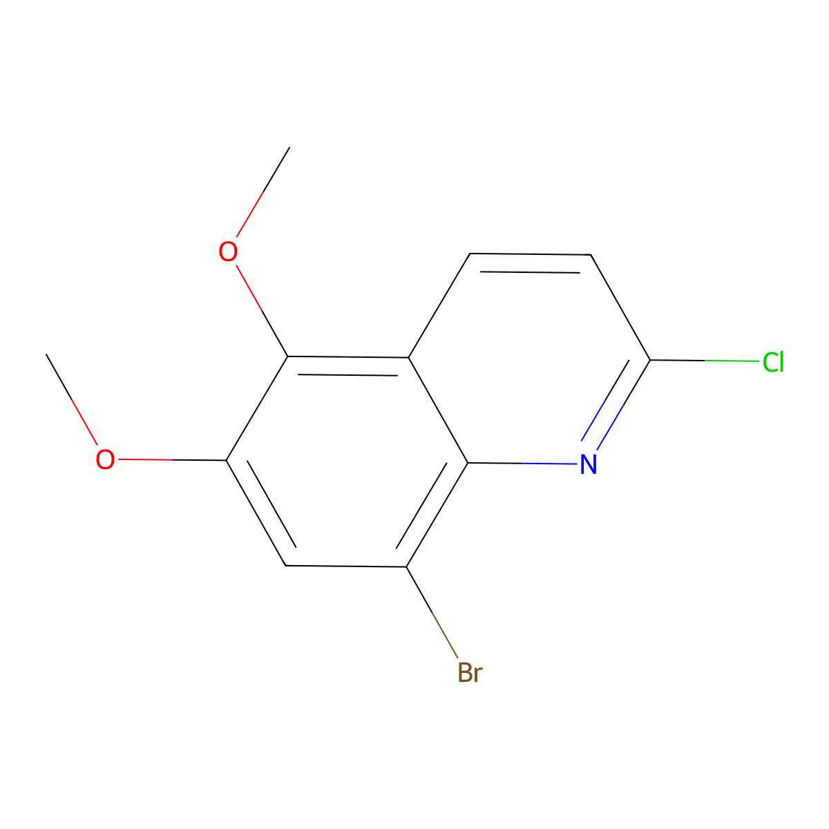 8-Bromo-2-chloro-5,6-dimethoxyquinoline molecular structure, CAS 2408972-10-9
