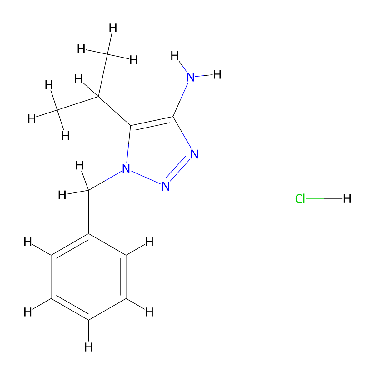 1-Benzyl-5-propan-2-yltriazol-4-amine;hydrochloride molecular structure, CAS 2408972-26-7