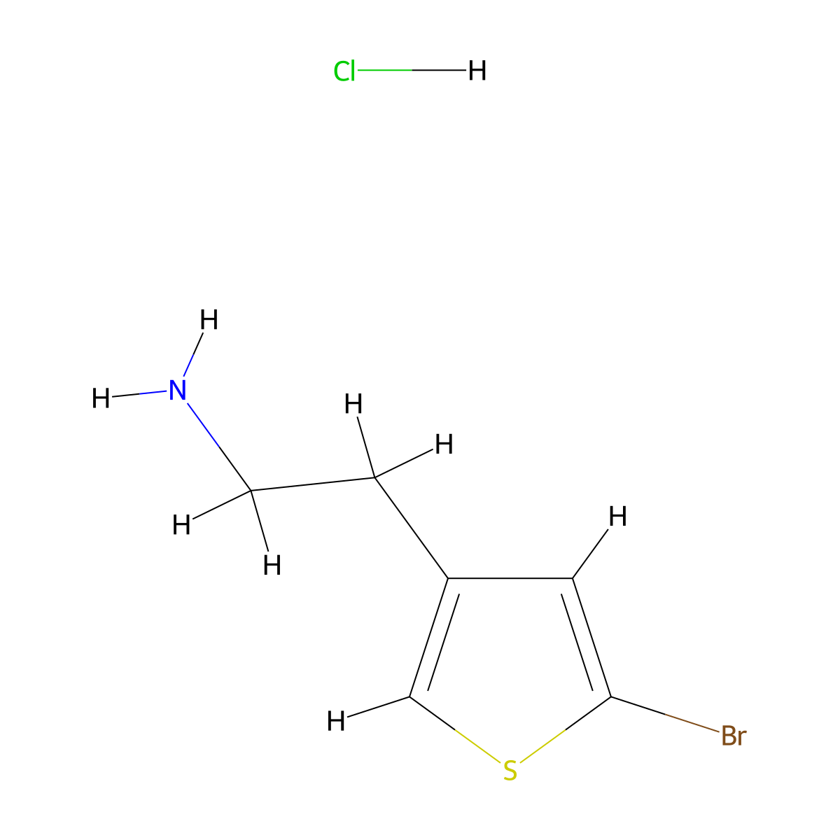 2-(5-Bromothiophen-3-yl)ethan-1-amine hydrochloride molecular structure, CAS 2408972-28-9