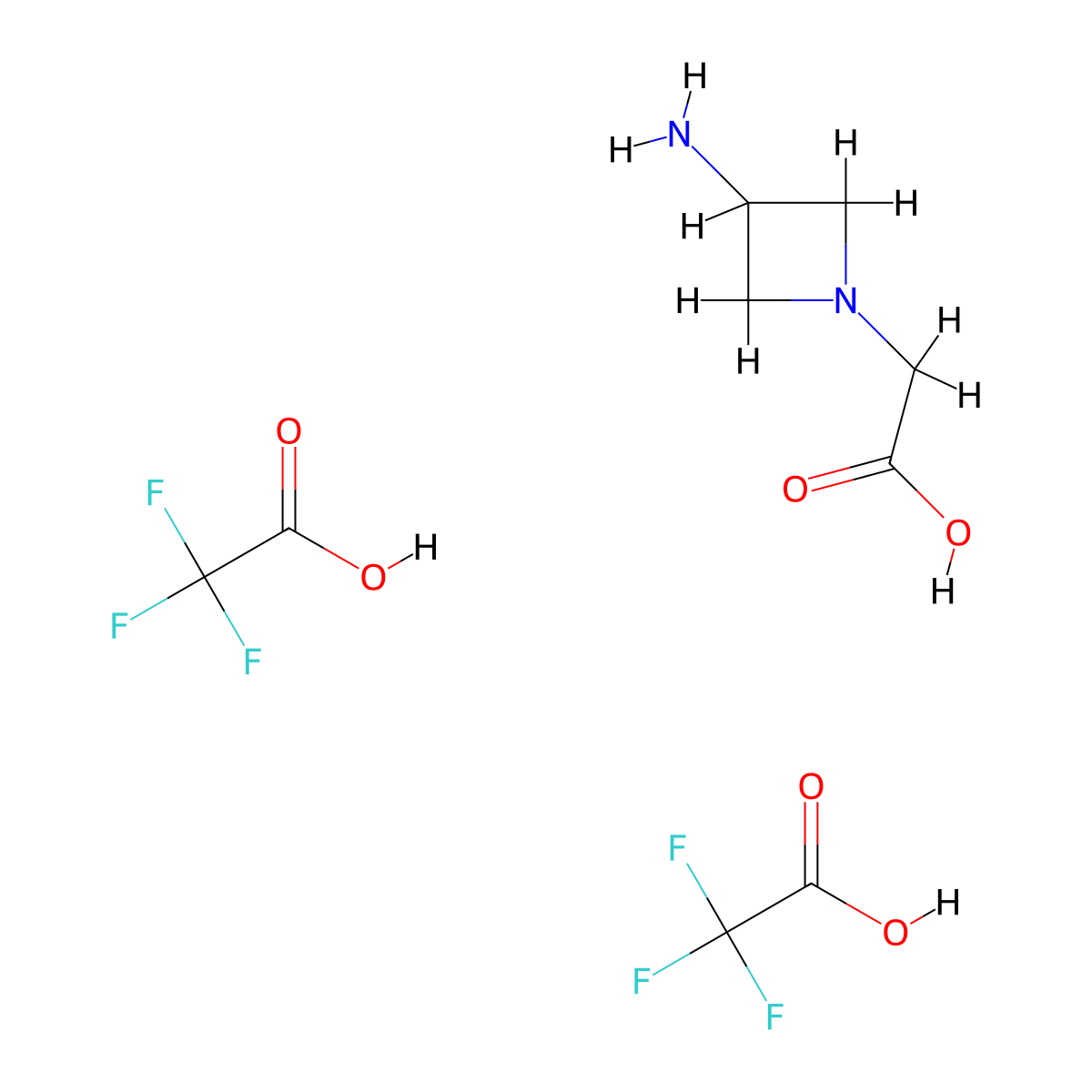 2-(3-Aminoazetidin-1-yl)acetic acid; bis(trifluoroacetic acid) molecular structure, CAS 2408972-37-0