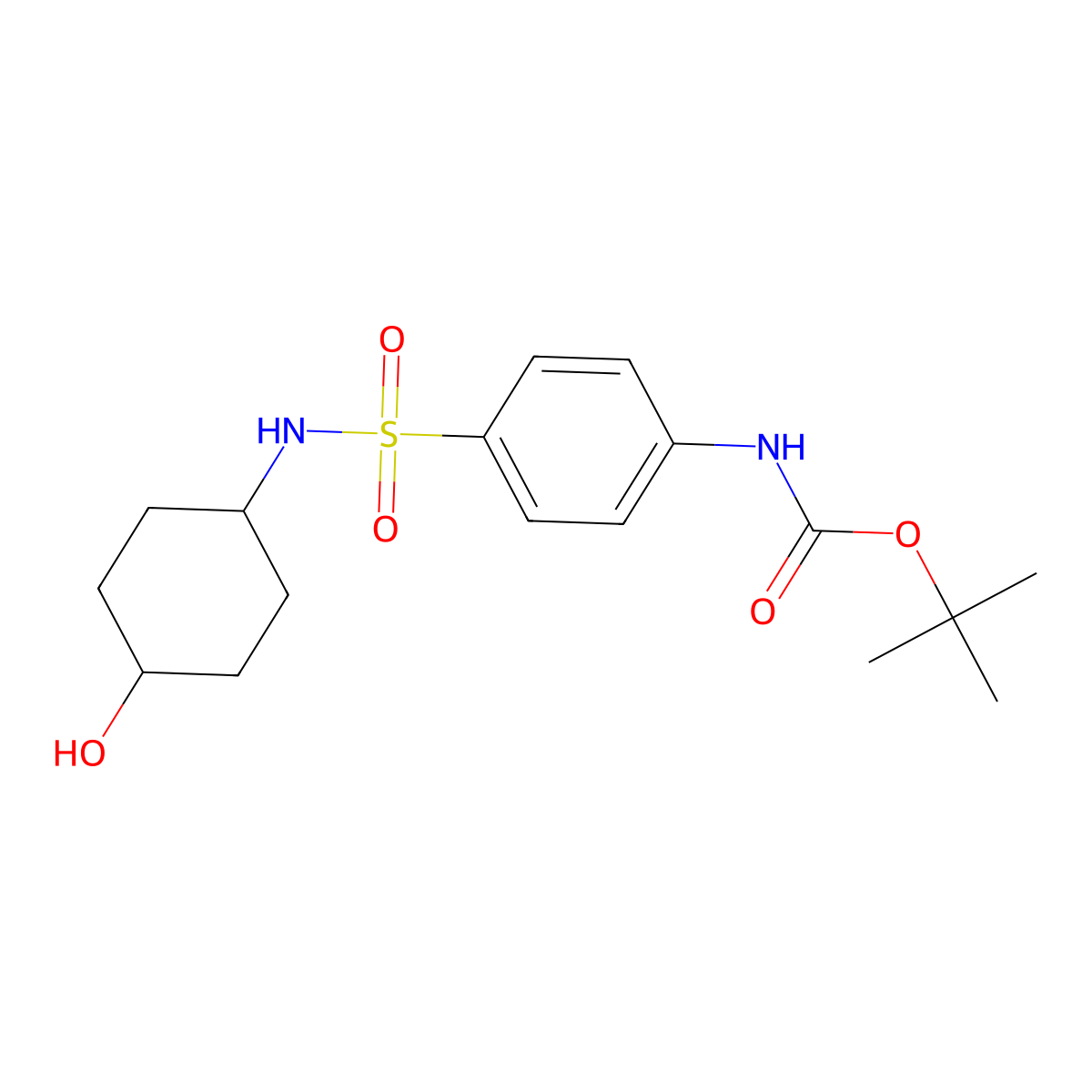 tert-butyl N-{4-[(4-hydroxycyclohexyl)sulfamoyl]phenyl}carbamate molecular structure, CAS 2408972-38-1