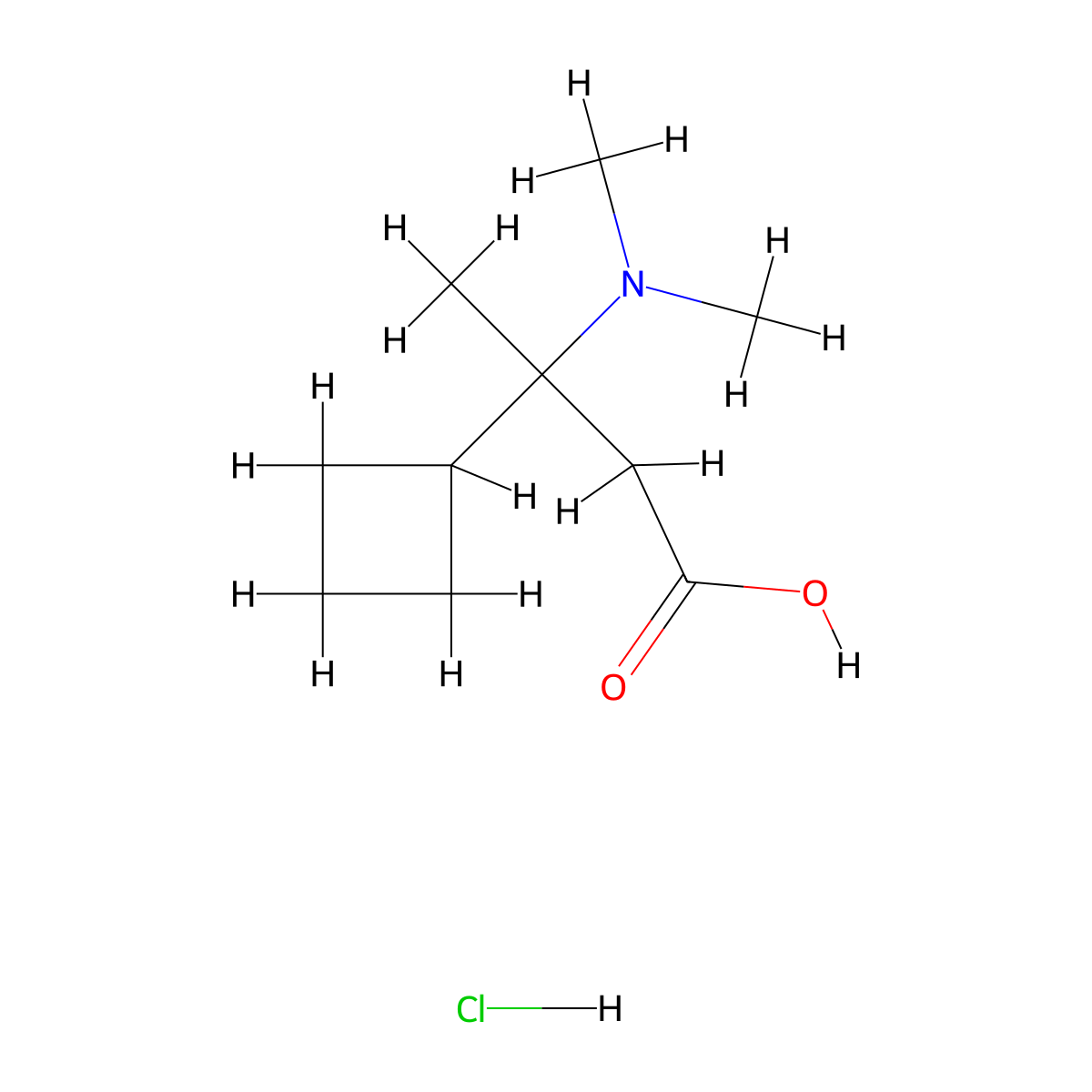3-Cyclobutyl-3-(dimethylamino)butanoic acid hydrochloride molecular structure, CAS 2408972-40-5