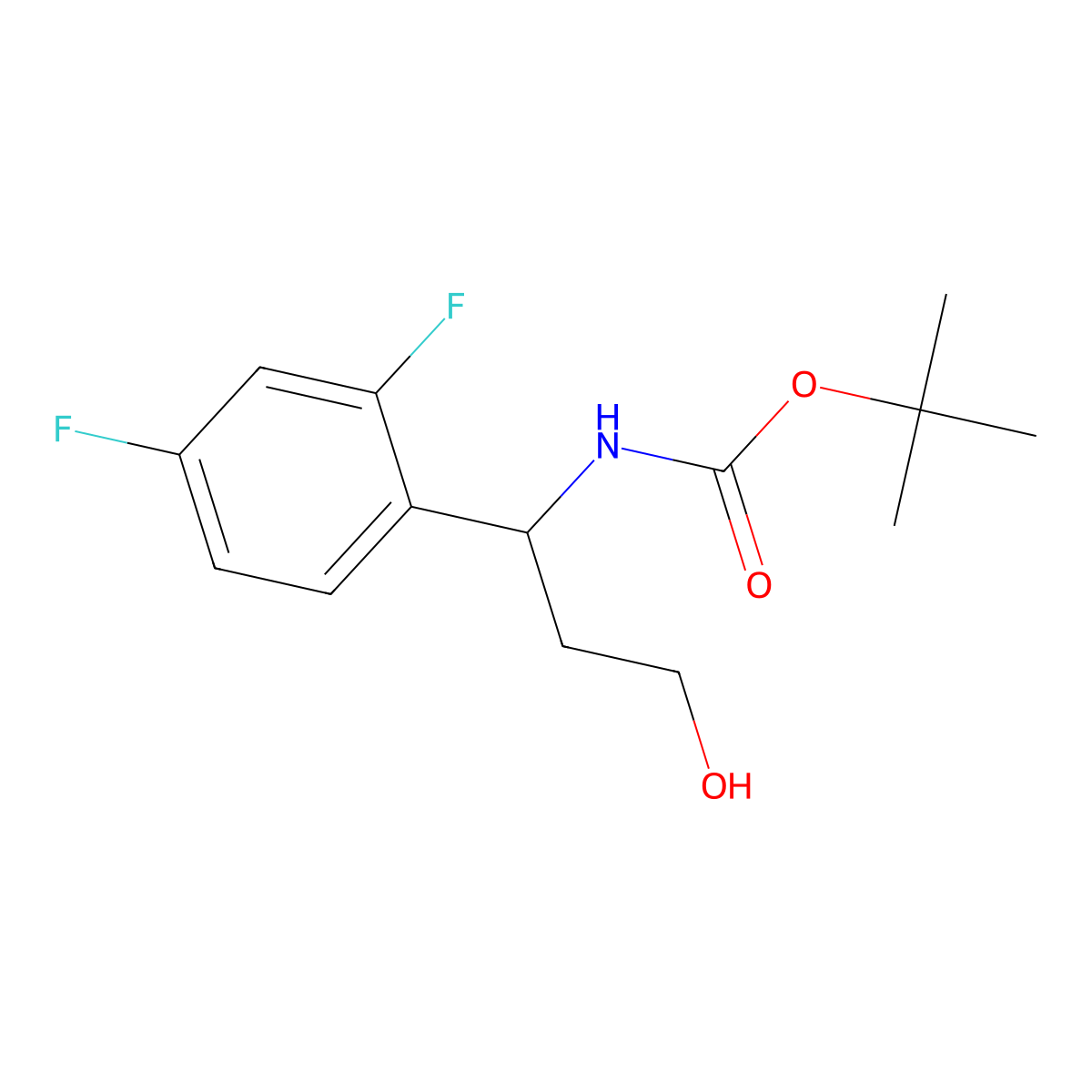 tert-butyl N-[1-(2,4-difluorophenyl)-3-hydroxypropyl]carbamate molecular structure, CAS 2408972-43-8