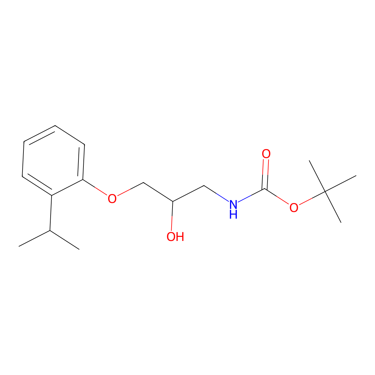 tert-butyl N-{2-hydroxy-3-[2-(propan-2-yl)phenoxy]propyl}carbamate molecular structure, CAS 2408972-50-7