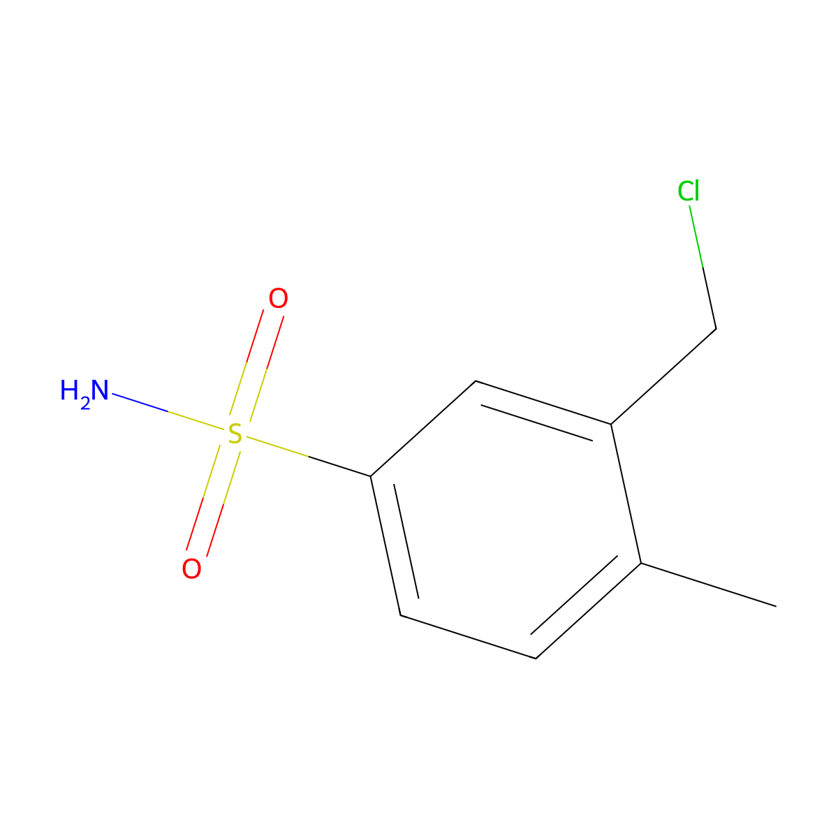 3-(Chloromethyl)-4-methylbenzene-1-sulfonamide molecular structure, CAS 2408972-54-1