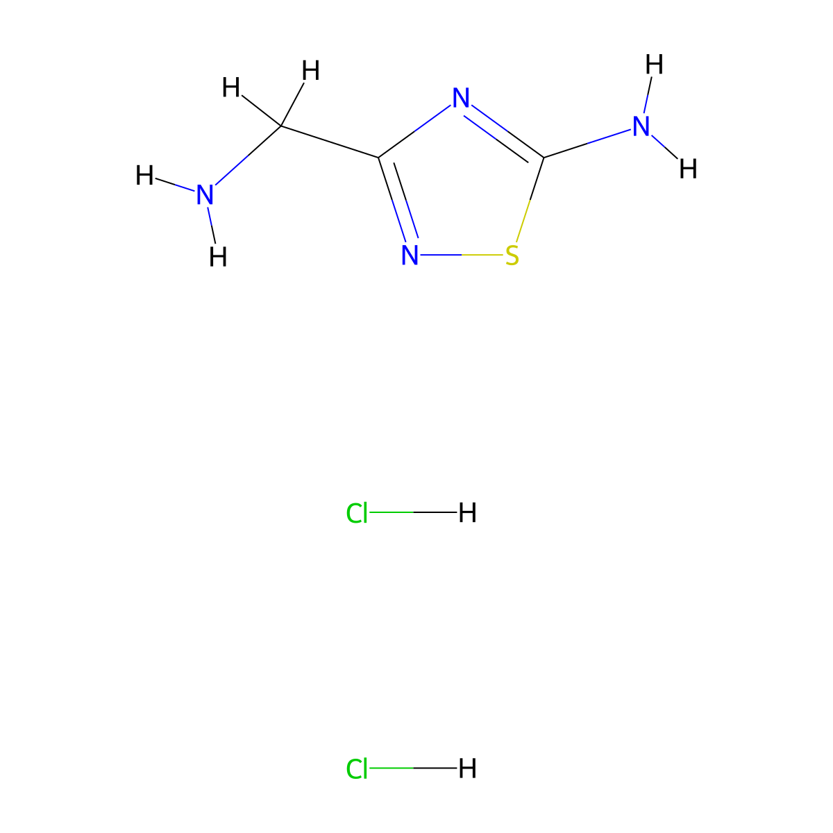 3-(Aminomethyl)-1,2,4-thiadiazol-5-amine dihydrochloride molecular structure, CAS 2408972-56-3