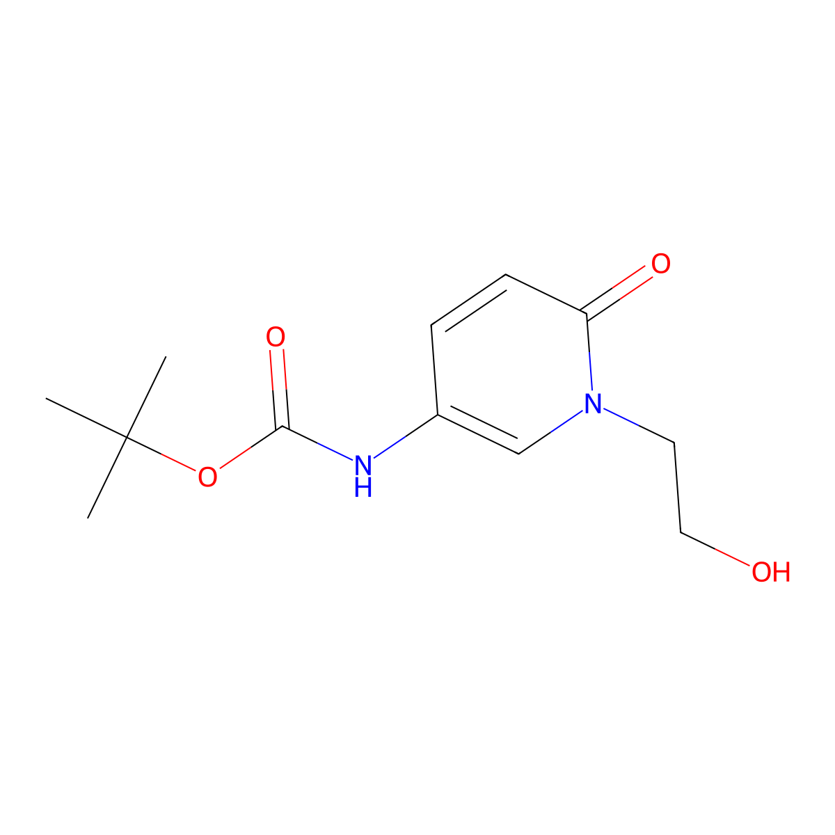 tert-butyl N-[1-(2-hydroxyethyl)-6-oxo-1,6-dihydropyridin-3-yl]carbamate molecular structure, CAS 2408972-76-7
