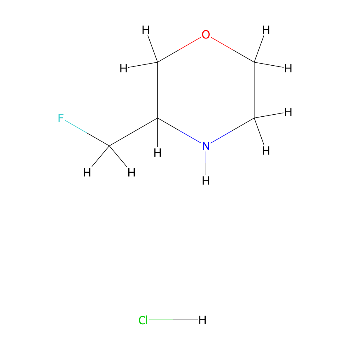 3-(Fluoromethyl)morpholine hydrochloride molecular structure, CAS 2408972-78-9