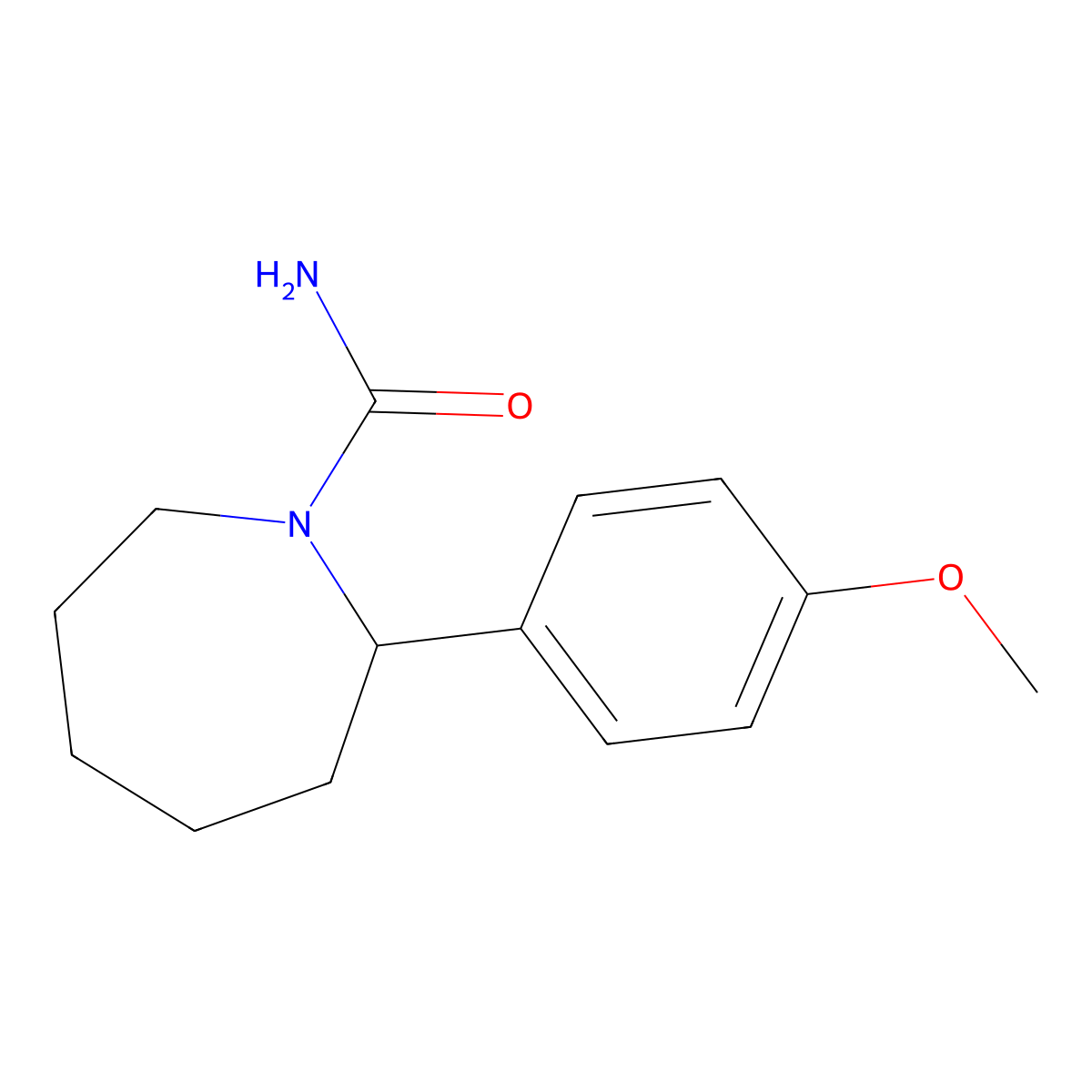 2-(4-Methoxyphenyl)azepane-1-carboxamide molecular structure, CAS 2408972-79-0