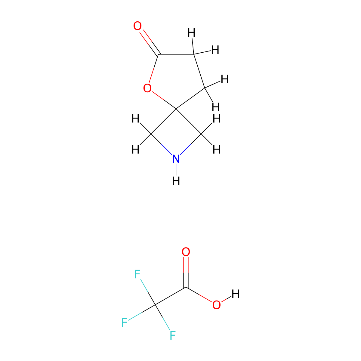 5-Oxa-2-azaspiro(3.4)octan-6-one; trifluoroacetic acid molecular structure, CAS 2408972-85-8