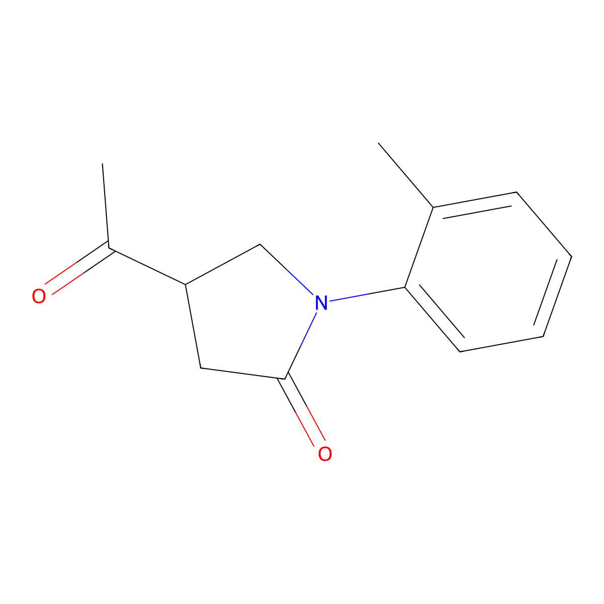 4-Acetyl-1-(2-methylphenyl)pyrrolidin-2-one molecular structure, CAS 2408972-86-9