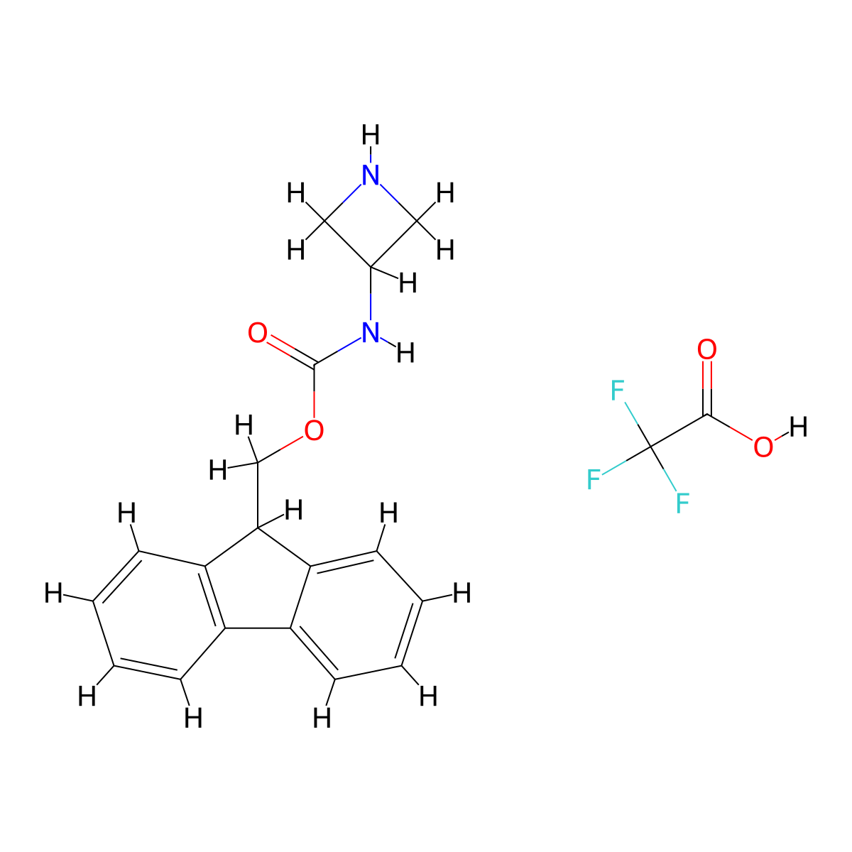 9H-Fluoren-9-ylmethyl N-(azetidin-3-yl)carbamate;2,2,2-trifluoroacetic acid molecular structure, CAS 2408972-92-7