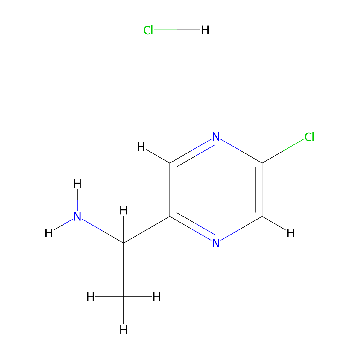 1-(5-Chloropyrazin-2-yl)ethan-1-amine hydrochloride molecular structure, CAS 2408972-97-2