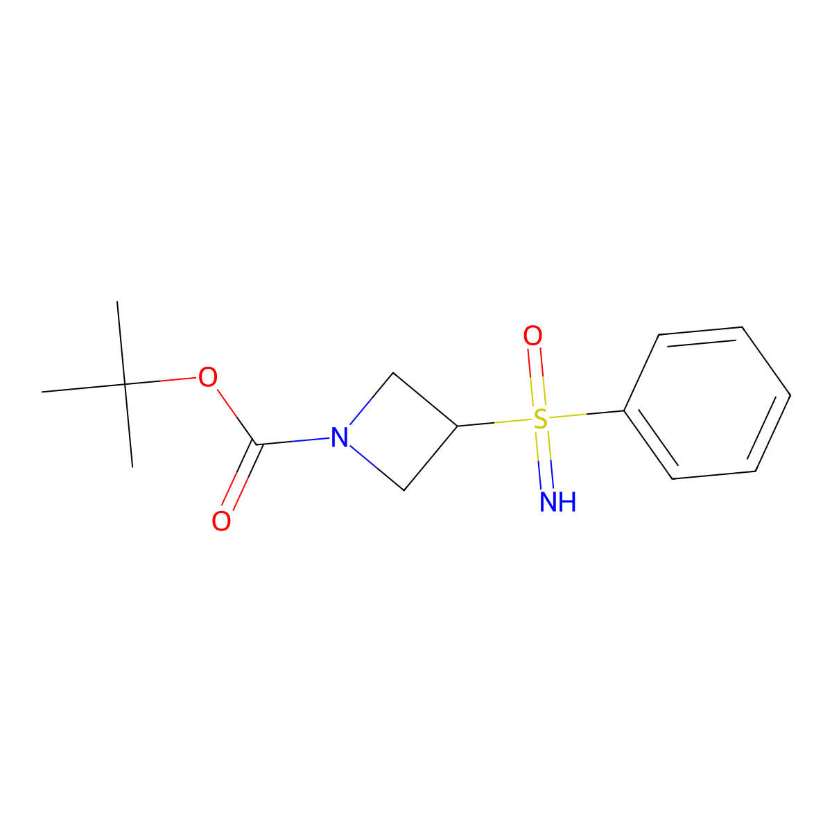 Tert-butyl3-(phenylimino-lambda6-sulfanyl)azetidine-1-carboxylate molecular structure, CAS 2408973-10-2