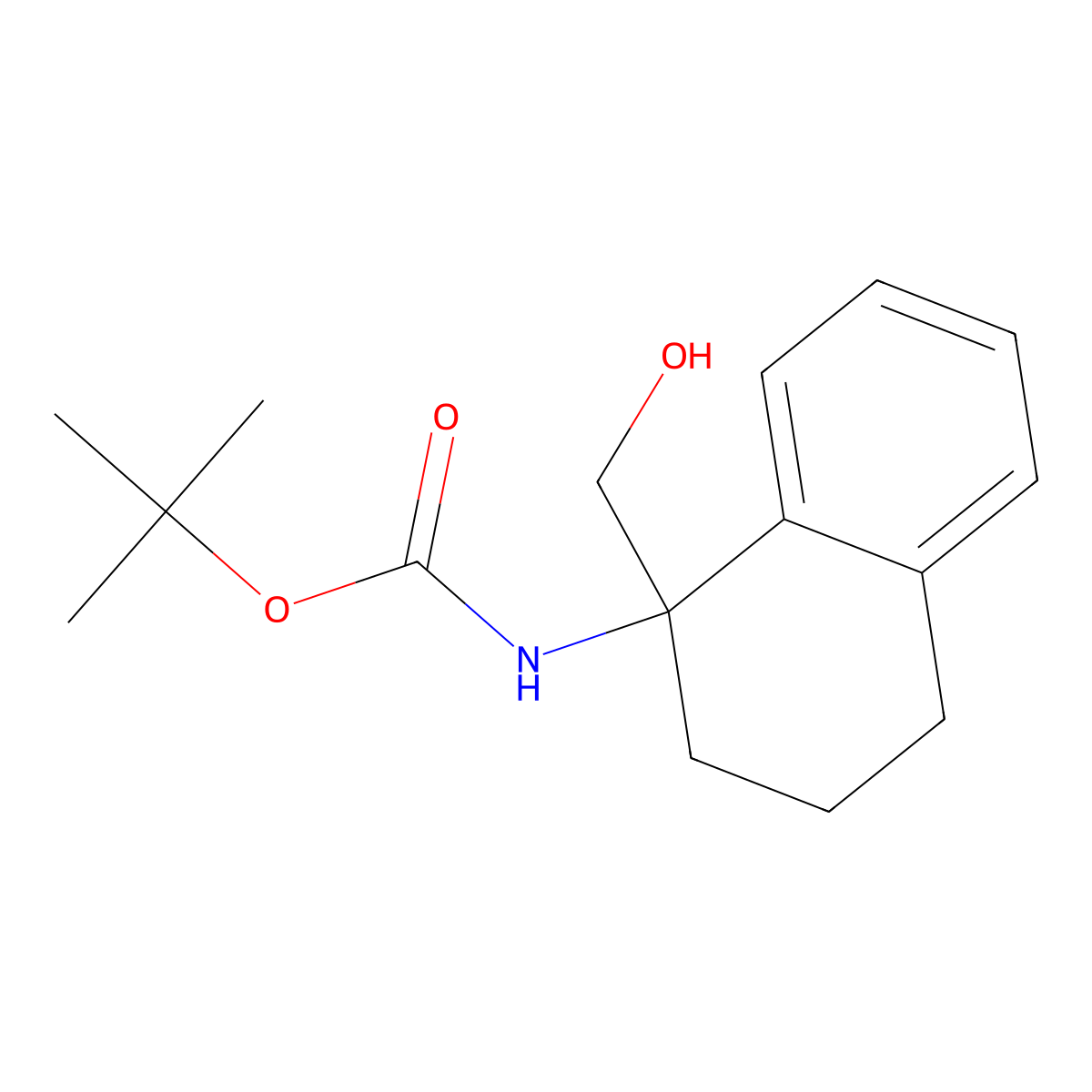 tert-butyl N-[1-(hydroxymethyl)-1,2,3,4-tetrahydronaphthalen-1-yl]carbamate molecular structure, CAS 2408973-14-6