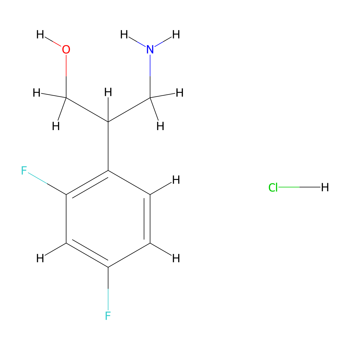 3-Amino-2-(2,4-difluorophenyl)propan-1-ol hydrochloride molecular structure, CAS 2408973-20-4