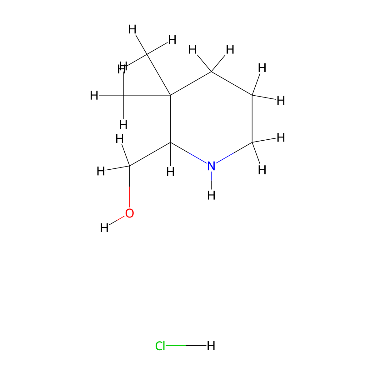 (3,3-Dimethylpiperidin-2-yl)methanol hydrochloride molecular structure, CAS 2408973-87-3