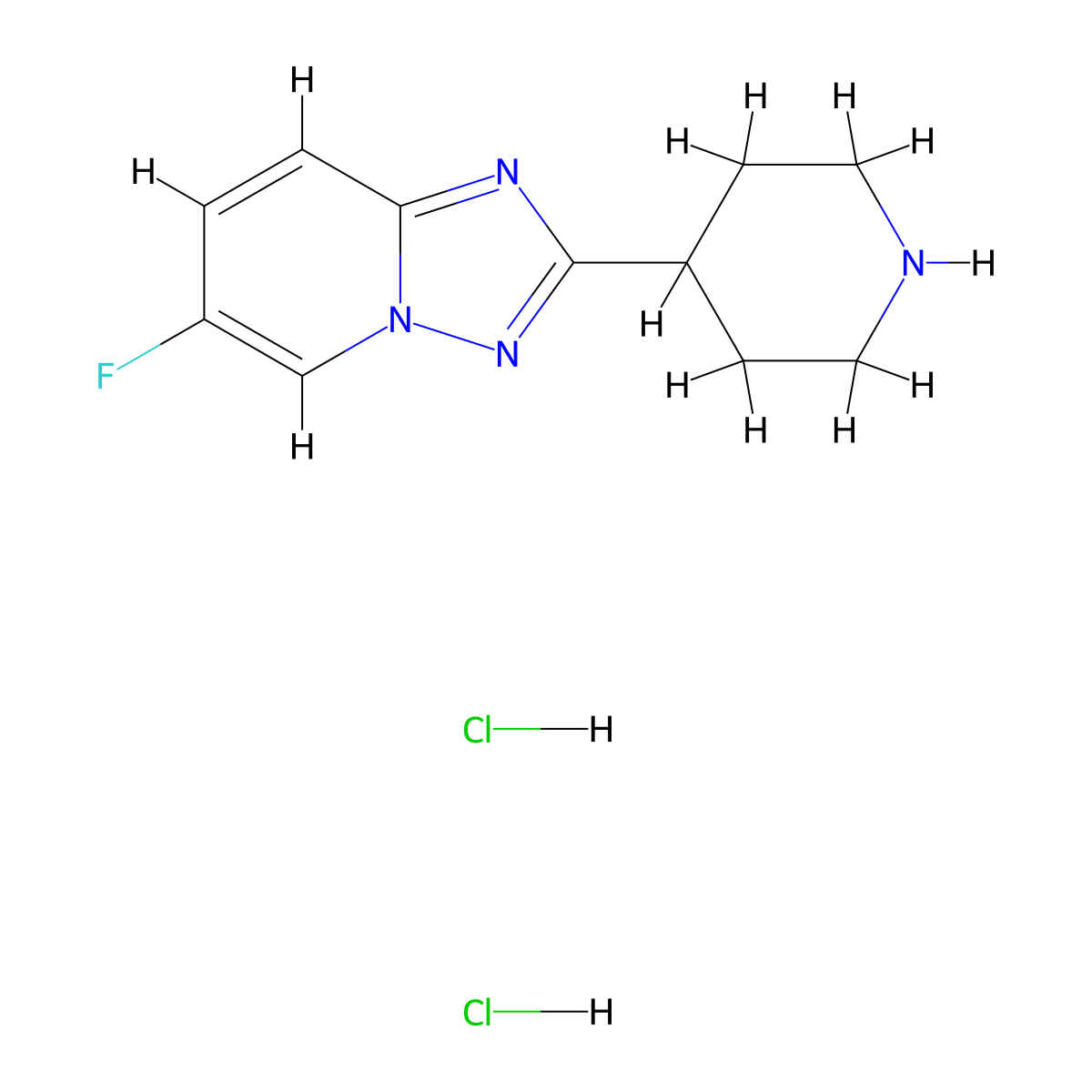 4-{6-Fluoro-[1,2,4]triazolo[1,5-a]pyridin-2-yl}piperidine dihydrochloride molecular structure, CAS 2408973-91-9