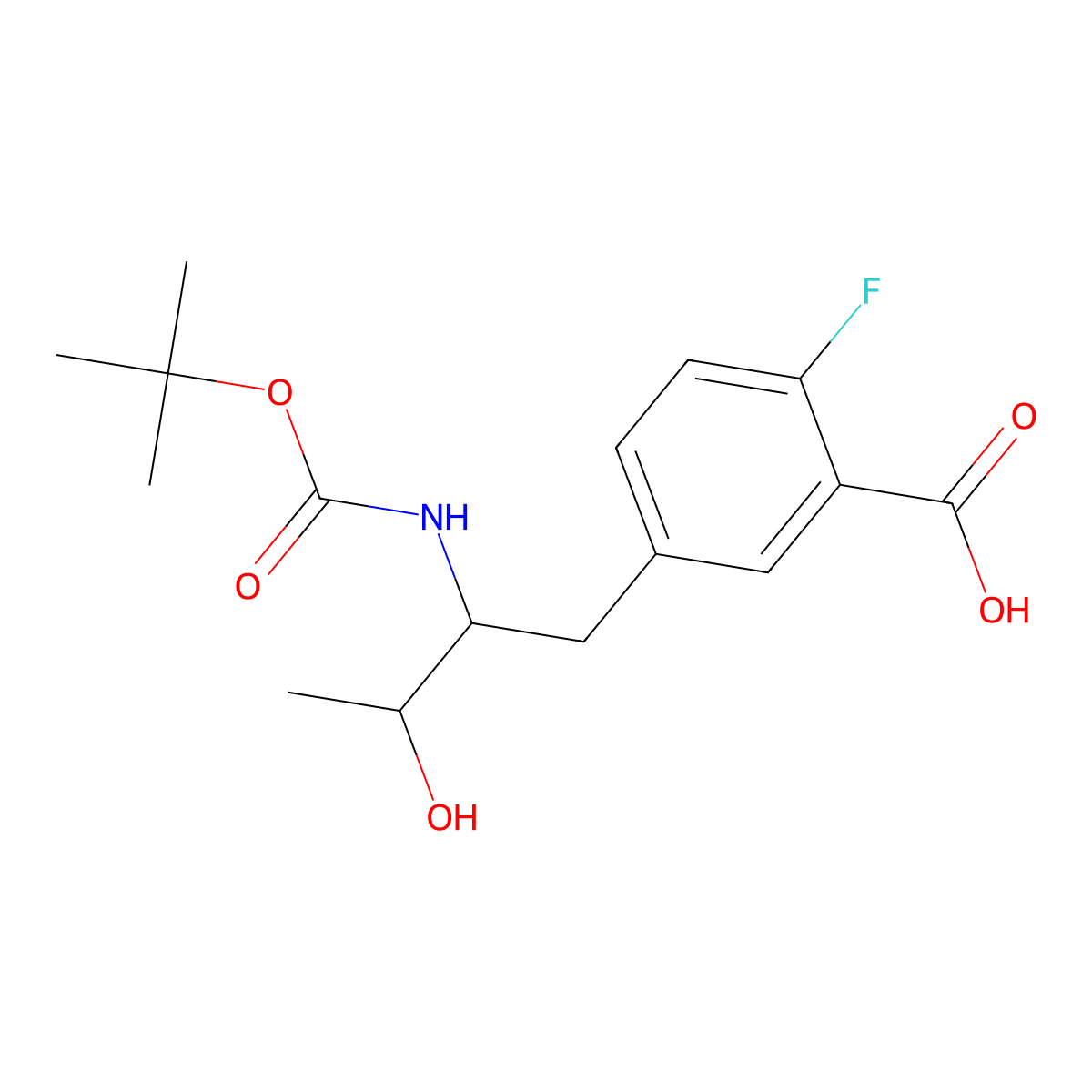 5-(2-{[(Tert-butoxy)carbonyl]amino}-3-hydroxybutyl)-2-fluorobenzoic acid molecular structure, CAS 2408973-93-1