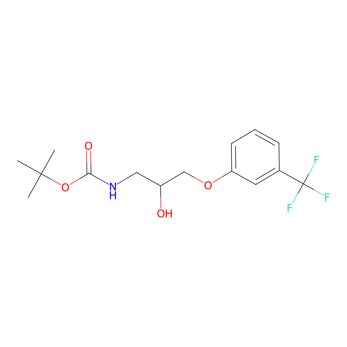 tert-butyl N-{2-hydroxy-3-[3-(trifluoromethyl)phenoxy]propyl}carbamate molecular structure, CAS 2408974-01-4