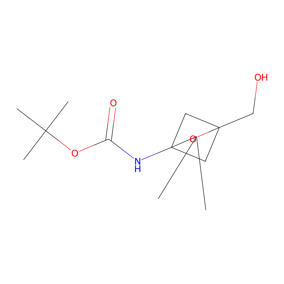 tert-butyl N-[1-(hydroxymethyl)-3,3-dimethyl-2-oxabicyclo[2.1.1]hexan-4-yl]carbamate molecular structure, CAS 2408974-02-5