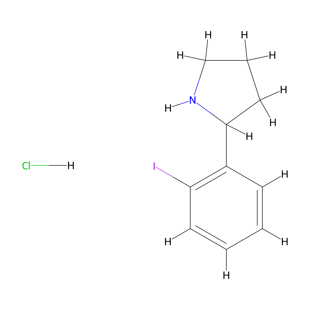2-(2-Iodophenyl)pyrrolidinehydrochloride molecular structure, CAS 2408974-07-0