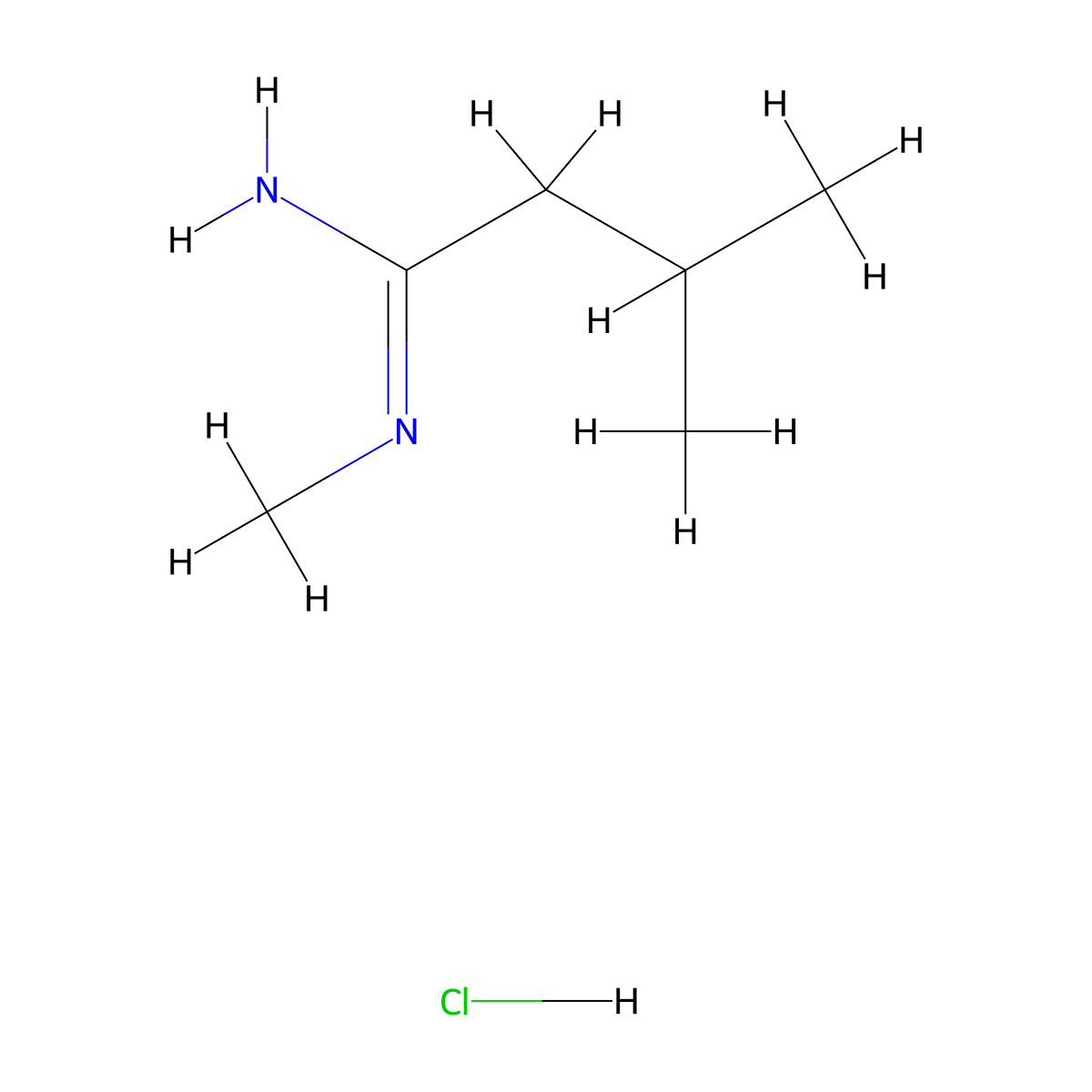 N,3-dimethylbutanimidamide hydrochloride molecular structure, CAS 2408974-13-8